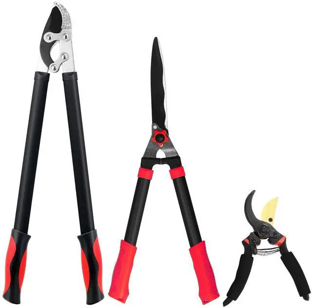 Alt view image 8 of 14 - Loppers Hedge Shears & Pruners Combo Set 3-Piece Hedge Clippers, Heavy Duty Tree & Shrub Care Kit for Yard, Lawn & Garden, Professional Branch Cutter Tree Trimmer for Indoor & Outdoor Gardening