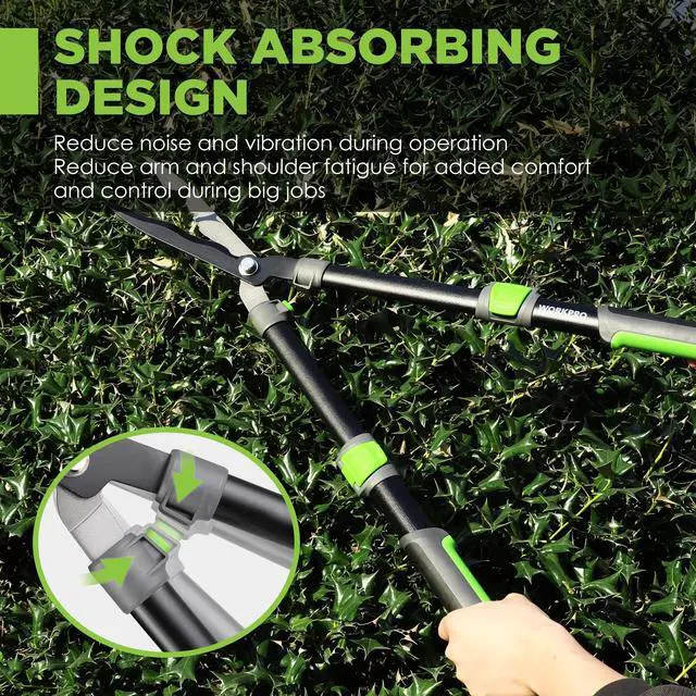Alt view image 10 of 14 - Extendable Hedge Shears, 25"-33" Manual Hedge Clippers, Professional Bush Cutter, Gardening Pruners Scissors, Hedge Trimmers, Shears Gardening Tools for Pruning Borders & Shrubs