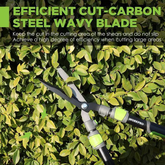 Alt view image 9 of 14 - Extendable Hedge Shears, 25"-33" Manual Hedge Clippers, Professional Bush Cutter, Gardening Pruners Scissors, Hedge Trimmers, Shears Gardening Tools for Pruning Borders & Shrubs