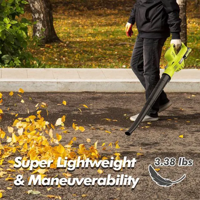 Alt view image 14 of 14 - Leaf Blower Cordless - 21V Powerful Electric Leaf Blower with 2 Batteries and Charger, 2 Speed Modes, 2.0Ah Lightweight Battery Powered Leaf Blowers for Lawn Care, Patio, Dust, Blowing Leaves