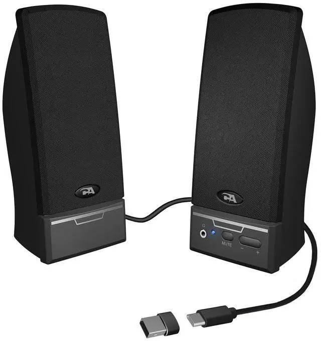Alt view image 7 of 12 - CA-2014USB 2.0 Multimedia Desktop Computer Speakers, Compatible with USB C or A Devices, Adapter Included