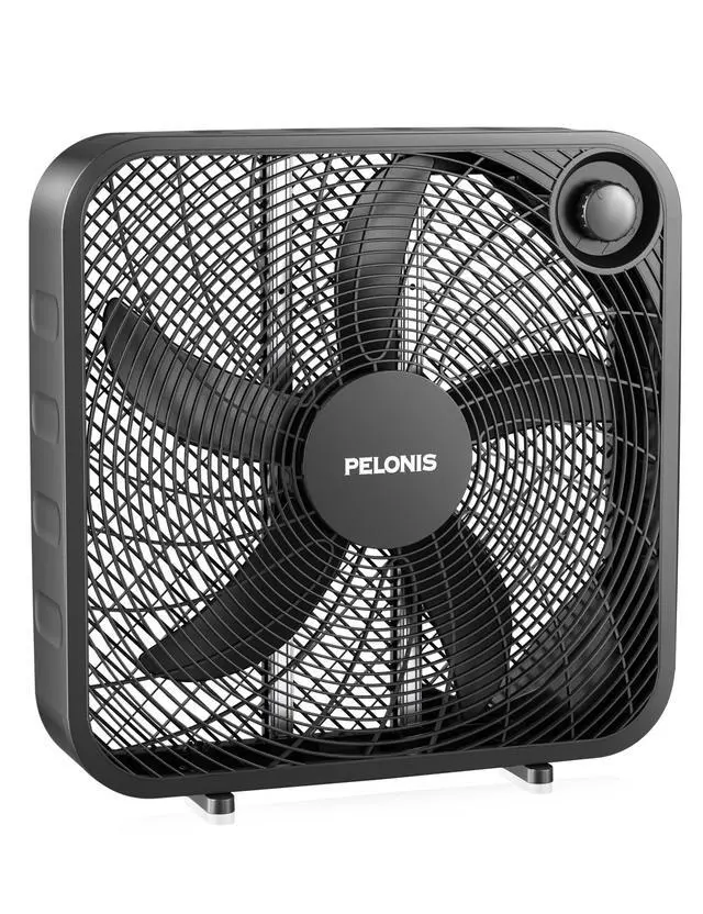 Alt view image 6 of 10 - 20 Inch Box Fan for Bedroom 3 Speeds, 25ft/s, Floor Fan, Window Fan, Table Fan, Desktop Fan with Superior Air Throw (2295 CFM), Lightweight, 5 Blades, suitable for Office, Living Room, Garage