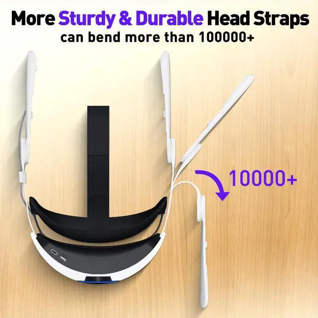 Alt view image 12 of 12 - RGB Head Strap for Oculus/Meta Quest 2 Head Strap with Battery 10000mAh Pack for Extended 8 Hrs of Playtime, Fast Charging VR Power, Adjustable Elite Strap Enhanced Support and Balance in VR
