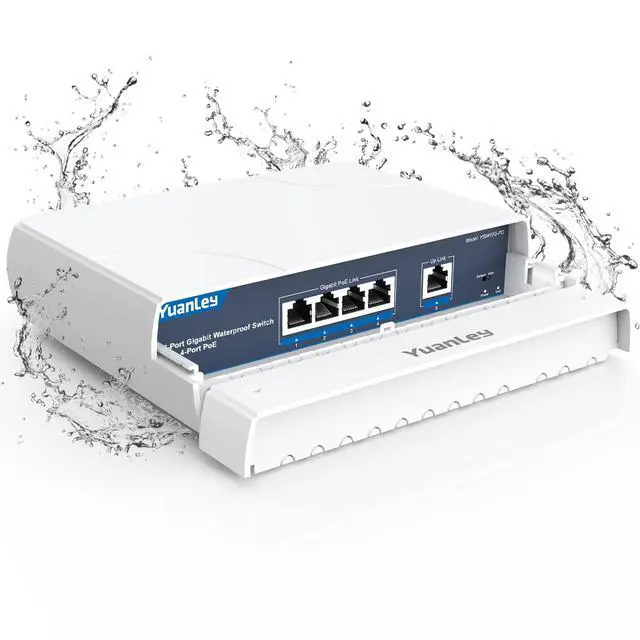 Alt view image 8 of 14 - 4-Port PoE Switch Gigabit- Waterproof Outdoor Ethernet Unmanaged Network Switch with VLAN Function, 78W Built-in Power, IEEE802.3af/at Support and Plug & Play, Ideal for Outdoor Use