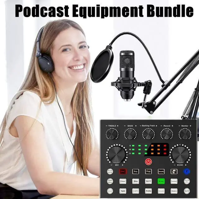 Alt view image 14 of 14 - Podcast Equipment Bundle, BM800 Podcast Microphone Bundle with V8s Voice Changer, Condenser Microphone Recording Studio Package for Podcasting Live Streaming Singing PC Mobile TikTok YouTube
