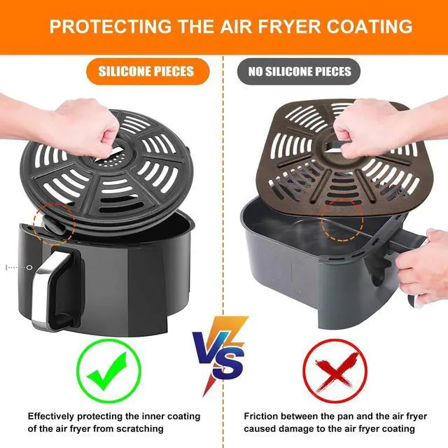 Main image of Air fryer Accessories for Ninja AF101 4 QT AF161 Max XL AF150 XL Air Fryer, 8.2'' Round Food Grade Air Fryer Grill Pan Grill Plate Crisper Plate Replacement Parts Tray Rack,Dishwasher Safe