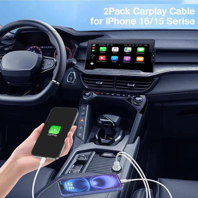 Alt view image 12 of 14 - Car Carplay Cable for Apple iPhone 17 Pro Max/17 Air/16 Plus/15, 2Pack 3ft USB A to USB C Carplay Charger Cable Cord for iPad Pro 12.9/11 inch/iPad Air 5th/ipad Mini 6th Gen iPad Type C Charging Cable