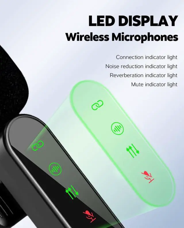 Alt view image 10 of 14 - 4 Packs Wireless Lavalier Microphone for iPhone/Android/Camera, Upgraded Mini Microphone with Noise Reduction, Mic for Video Recording, Podcasts, YouTube, TikTok, and Vlogging