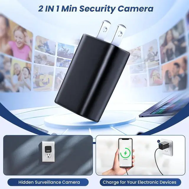 Alt view image 12 of 12 - Hidden Camera 1080P WiFi USB Charger Camera Spy Cam - Nanny Cam with Night Vision & Motion Detection, Wireless Small Indoor Security Camera for Home/Baby/Pet/Nanny with App Live Feed