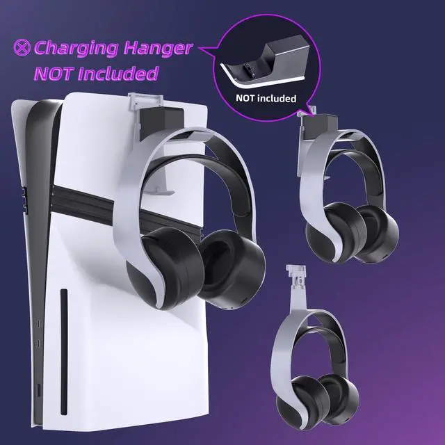 Alt view image 12 of 14 - PlayStation Portal Charger, PS5 Stand and Cooling Station with RGB LED Controller Charging Dock Accessories, PS5 Edge Controller and PS Portal Charger, Headset and Remote Holders