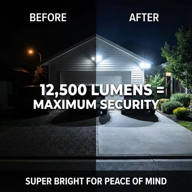 Alt view image 14 of 14 - LED Flood Light Outdoor, High Power Commercial Work Light, IP66 Waterproof Daylight Super Bright Security Stadium Lights for Parking Lots, Warehouses, Yard (2, 100, Watts)