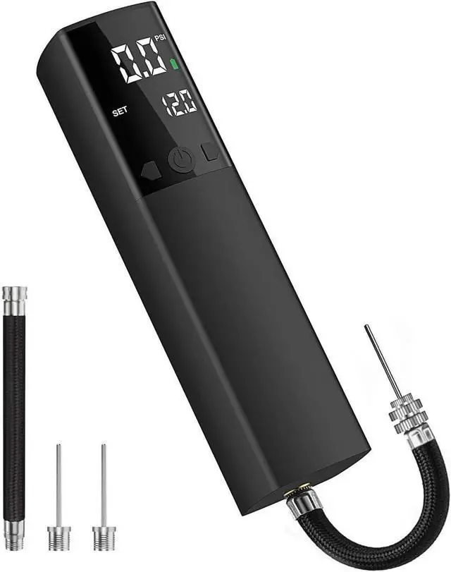 Alt view image 7 of 12 - Electric Ball Pump, Smart Air Pump Portable Fast Ball Inflation with Precise Pressure Gauge and Digital LCD Display for Football Basketball Volleyball Football (Black)