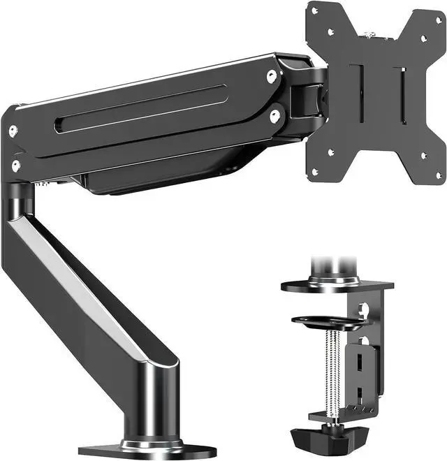 Alt view image 8 of 14 - Monitor Mount Gas Spring Monitor Arm Desk Mount Fully Adjustable Fits 17 20 22 23 24 26 27 32 35 inch Monitors Weight Capacity up to 24.25 lbs