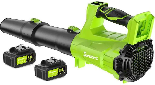 Alt view image 8 of 14 - Leaf Blower Cordless with 2 x 3.0Ah Battery and Charger, 780CFM 260MPH Electric Blower with 2 Speeds, 20V Handheld Leaf Cleaner for Lawn Care, Blowing Leaves, Dust, Snow, Gravel for Patio, Yard, Green