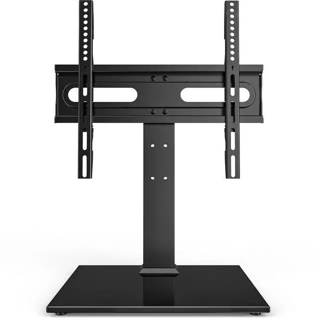 Alt view image 8 of 14 - Universal TV Stand - Table Top TV Stand for 27-60 inch LCD LED TVs - 9 Level Height Adjustable TV Base Stand with Tempered Glass Base & Wire Management, VESA 400x400mm
