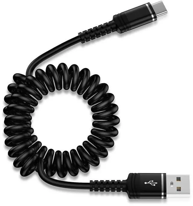 Alt view image 8 of 14 - Coiled USB C Charger Cable 3ft for iPhone 17 Pro Max Air 16 Pro Max,16 Plus,16 Pro,16 15, Retractable Short Android Auto Car Carplay Fast Charging Type A to C Phone Power Cord for Samsung Galaxy S25