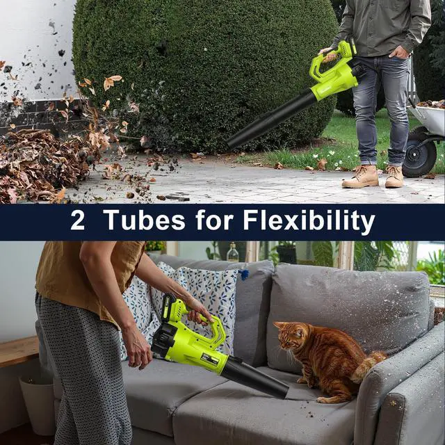 Alt view image 11 of 14 - Leaf Blower Cordless with 2 Batteries and Charger, Electric Battery Powered Cordless Leaf Blower, Portable Lightweight Handhold Blowers for Blowing Leaves, Patio Cleaning, Lawn Care and Dust