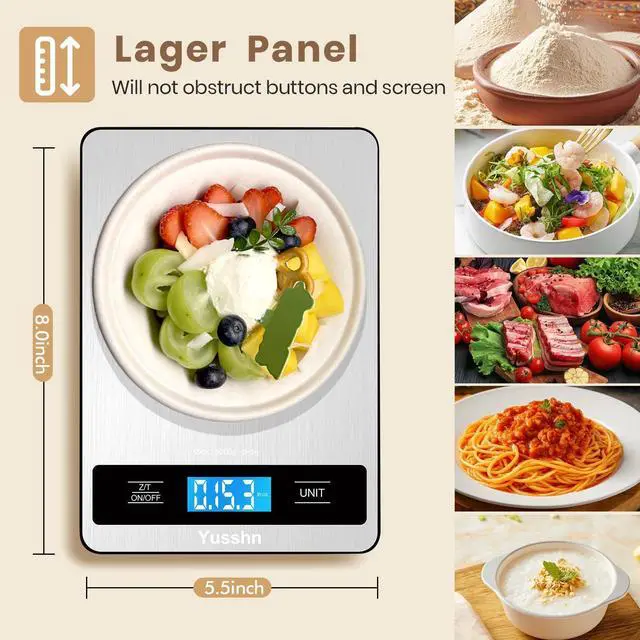 Alt view image 4 of 7 - Food Scale, 11lb Kitchen Scale with 0.05oz/1g Precision, 6 Units Tare Function & LCD Display, Stainless Steel Digital Scale for Baking, Cooking, Meal Prep - Kitchen Gadgets & Gifts, Home Essentials