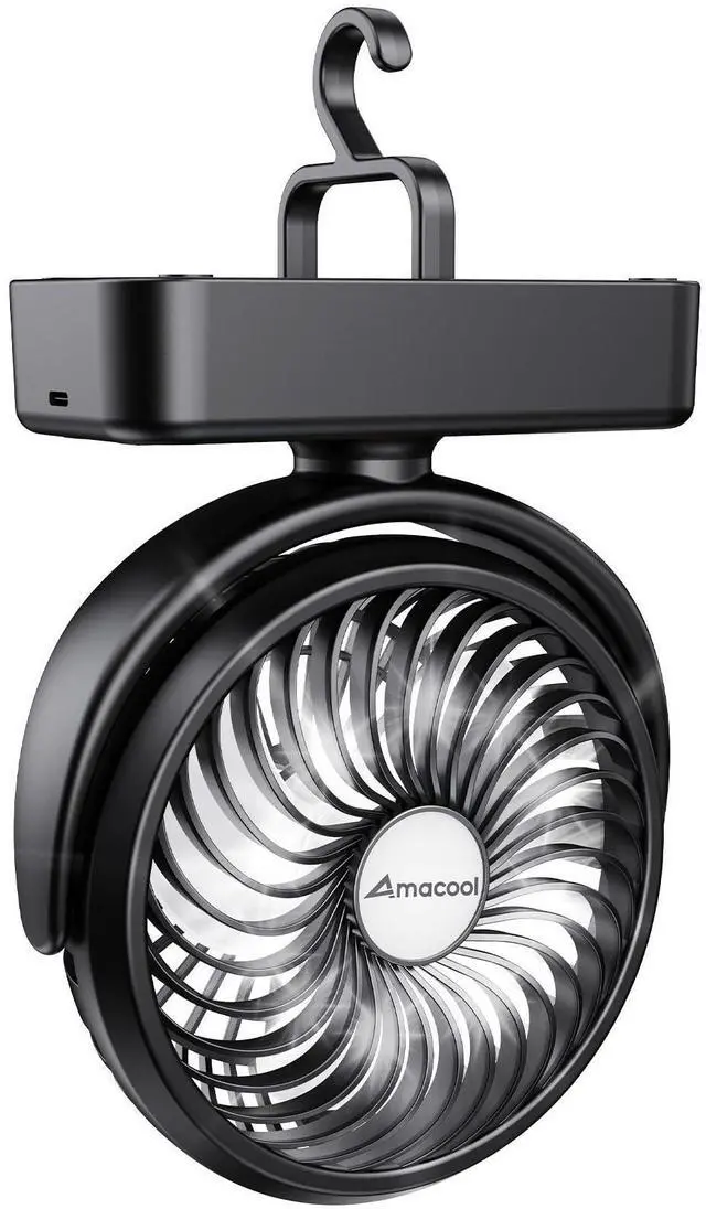 Alt view image 8 of 14 - Portable Camping Fan with LED Lantern- 40H Work Time Rechargeable Battery Operated Fan with Hanging Hook for Tent Car RV Hurricane Emergency Outages Survival Kit Cruise Travel Camping Essentials Gear