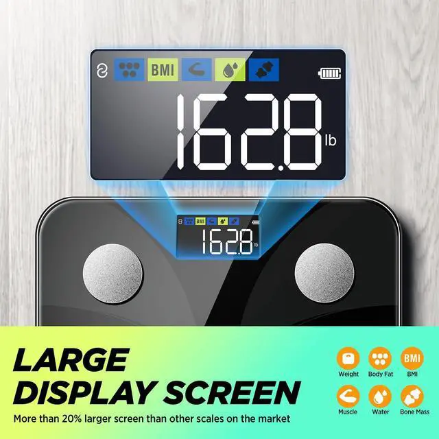 Alt view image 9 of 14 - Scale for Body Weight and Fat Percentage, Digital Accurate Bathroom Smart Scale with Large Display, FSA&HSA Eligible 13 Body Composition Analyzer Sync App