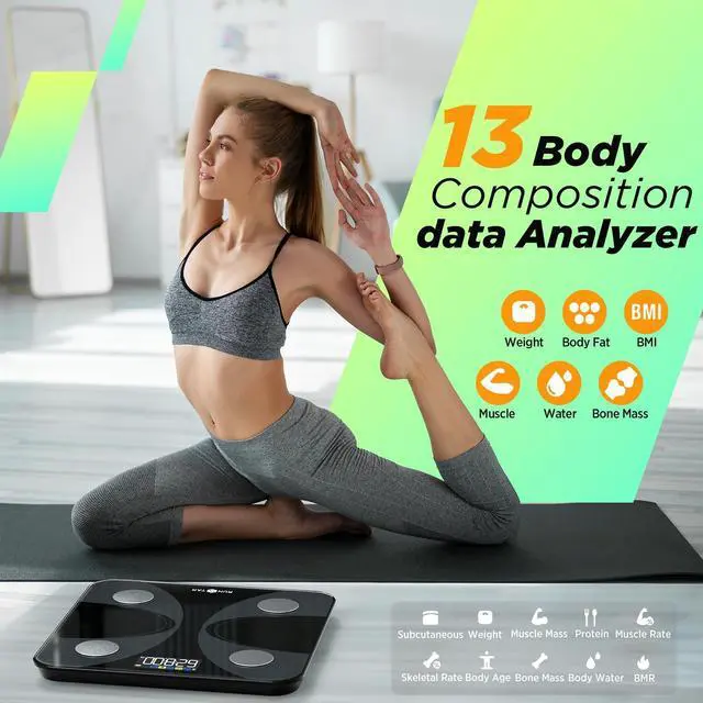 Alt view image 10 of 14 - Scale for Body Weight and Fat Percentage, Digital Accurate Bathroom Smart Scale with Large Display, FSA&HSA Eligible 13 Body Composition Analyzer Sync App