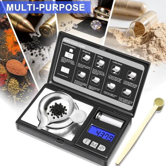 Alt view image 4 of 7 - Milligram Scale, 50g/0.001g Digital Jewelry Scale, Micro Gram Scale for Powder, Medicine, Gold, Gem, Reloading, Mg Scale 6 Units, Tare, Cal Weight Included
