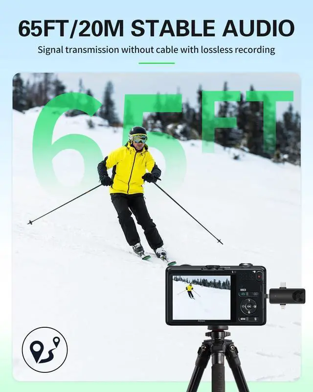 Alt view image 11 of 14 - Wireless Lavalier Microphones Compatible for iPhone, Android Phone, Camera, Computer, Professional Wireless Mini Microphone for Video Recording, Vlog, YouTube, TikTok (4 Mics)