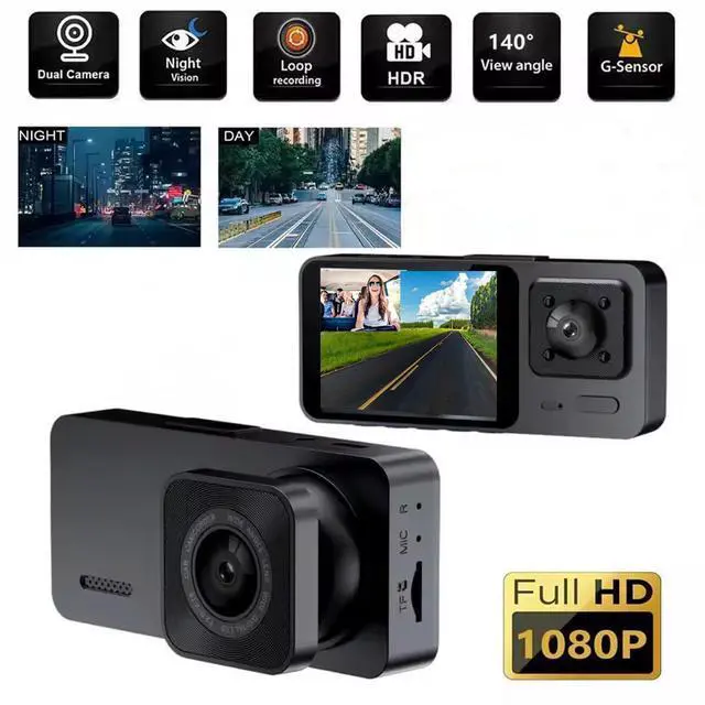 Alt view image 9 of 14 - 2K Dash Camera Front and Inside Dash Cam for Car Security 1080P Video Recorder with Audio Plug and Play, WDR, Night Vision, G-Sensor Auto Lock, 2 Inch Screen Vehicle Security