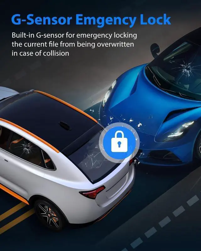 Alt view image 11 of 14 - Dash Cam Front and Inside,Dashcams for Cars with 64G Card Traffic Recorder IR Night Vision Loop Recording G-Sensor 24Hr Parking Traffic Recorder(Front/Inside+64G)