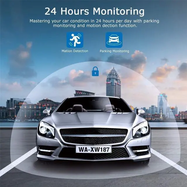 Alt view image 14 of 14 - Dash Cam Front and Inside,Dashcams for Cars with 64G Card Traffic Recorder IR Night Vision Loop Recording G-Sensor 24Hr Parking Traffic Recorder(Front/Inside+64G)
