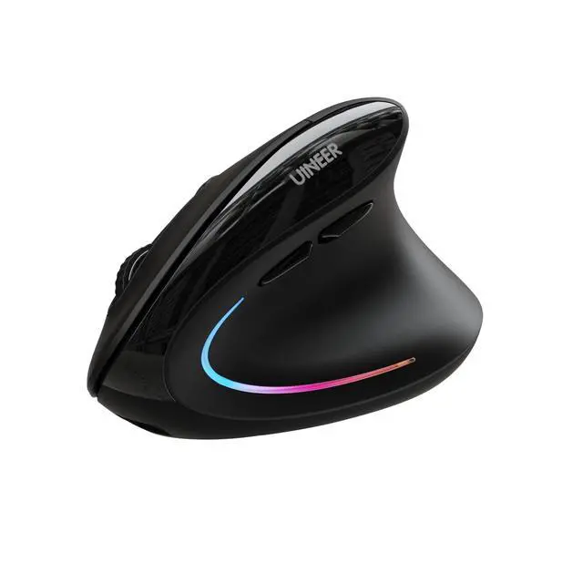 Alt view image 8 of 14 - Ergonomic Mouse, Wireless Bluetooth Rechargeable Vertical Mouse, 7 Color LED, 4 DPI Adjustable, USB-A, Wrist Strain Relief,Optical Mice for Computer/PC/Laptop, Black (Black)