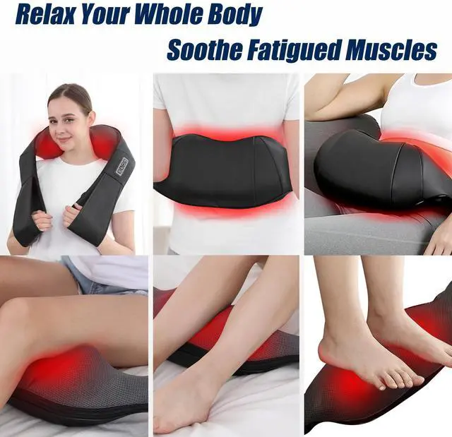 Alt view image 10 of 11 - Shiatsu Neck and Back Massager with Heat, Electric Deep Tissue Kneading Neck and Shoulder Massage, Best Gifts for Women Men Mom Dad Mothers Fathers Day Birthday Gift, Black Grey (NOT Cordless)