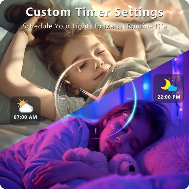 Alt view image 10 of 14 - LED Strip Lights 110ft, Smart Lighting Strips with App Remote Control, RGB Music Sync Color Changing Lights for Bedroom Kitchen Party Home Decor(1 Roll)