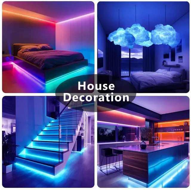 Alt view image 14 of 14 - LED Strip Lights 110ft, Smart Lighting Strips with App Remote Control, RGB Music Sync Color Changing Lights for Bedroom Kitchen Party Home Decor(1 Roll)