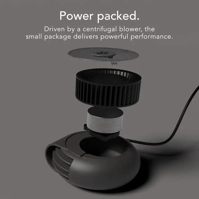 Alt view image 11 of 12 - PEBL Portable USB Desk Fan with Magnetic Base, 2 Speed Settings, Adjustable Airflow, Personal Cooling Device, Mini Travel Fan for Home, Office and Travel