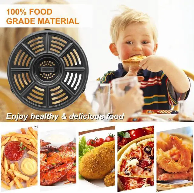 Alt view image 2 of 2 - Air fryer Accessories for Ninja AF101 4 QT AF161 Max XL AF150 XL Air Fryer, 8.2'' Round Food Grade Air Fryer Grill Pan Grill Plate Crisper Plate Replacement Parts Tray Rack,Dishwasher Safe