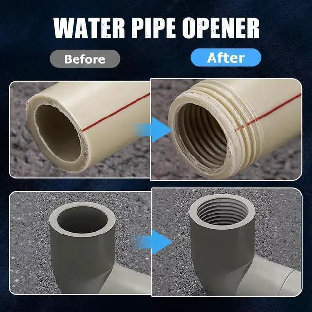 Alt view image 10 of 10 - 4 in 1 PVC Pipe Threader Kit, Dual-Function Internal & External Threading Tool for 1/2" 3/4" 1" Pipes, Electric Drill Compatible Pipe Wrench for PVC/PPR/ABS Plumbing Repair & DIY