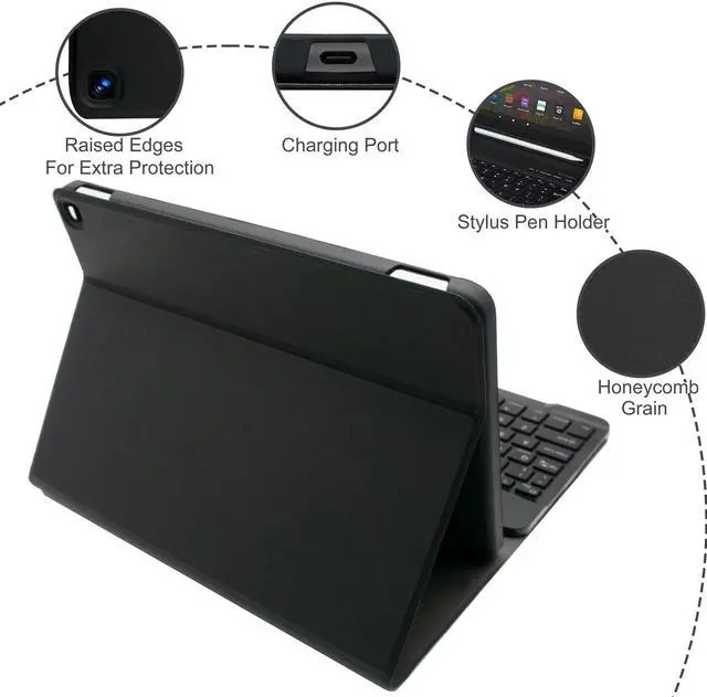 Alt view image 11 of 12 - Keyboard Case for Amazon Kindle Fire HD 10&10 Plus (2021&2023) 10.1 inch, Detachable Bluetooth Keyboard with Mouse