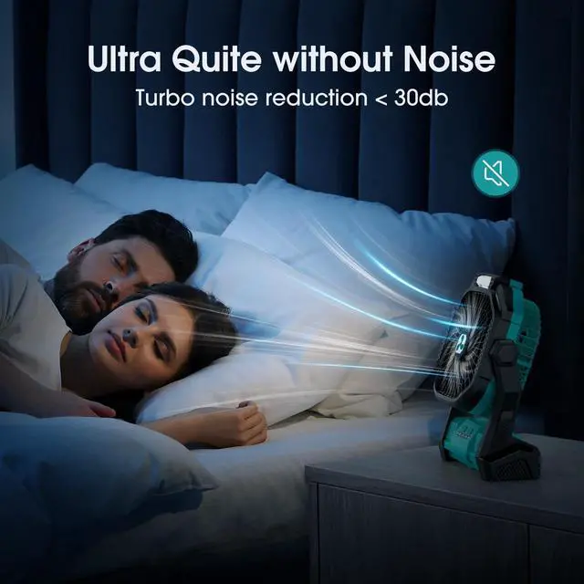 Alt view image 13 of 14 - Portable Fan Rechargeable, 20000mAh Cordless Battery Powered Fan with LED Lantern, USB C Battery Operated for Travel Bedroom Home Camping Tent Office Beach Desk Fishing Table