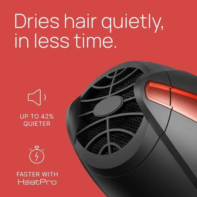 Alt view image 10 of 14 - Professional Hair Dryer, Ionic Ceramic Tourmaline Technology, 2000W Fast Quiet Drying, with Narrow & Wide Concentrator Nozzles, 3 Heat & 2 Speed Settings, Cool Shot Button, Black