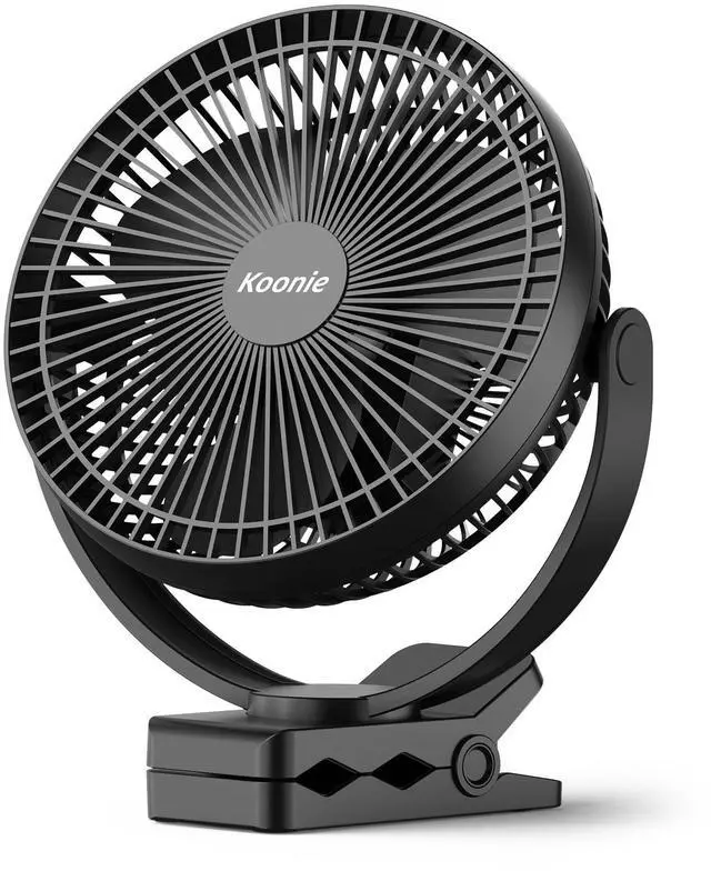 Alt view image 8 of 14 - 10000mAh Clip on Fan Rechargeable, 8-Inch Battery Operated Desk Fan, USB Fan with 4 Speeds, Strong Airflow Sturdy Clamp for Golf Cart Office Desk Outdoor Travel Camping Tent Gym Treadmill,Black