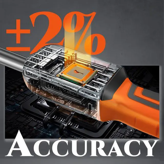 Alt view image 10 of 14 - Digital Torque Wrench 3/8 Drive (4.9-99.6 Ft. Lb/ 6.6-135 N.m)±2% High Accuracy Digital Torque Wrench with Buzzer and LED Flash Notification Four Units of Measure Torque Wrenches Digital