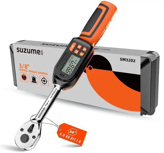 Alt view image 8 of 14 - Digital Torque Wrench 3/8 Drive (4.9-99.6 Ft. Lb/ 6.6-135 N.m)±2% High Accuracy Digital Torque Wrench with Buzzer and LED Flash Notification Four Units of Measure Torque Wrenches Digital