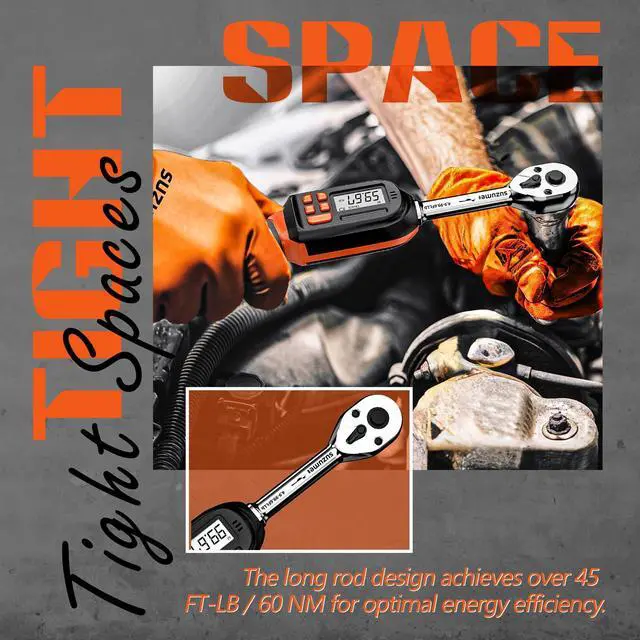 Alt view image 11 of 14 - Digital Torque Wrench 3/8 Drive (4.9-99.6 Ft. Lb/ 6.6-135 N.m)±2% High Accuracy Digital Torque Wrench with Buzzer and LED Flash Notification Four Units of Measure Torque Wrenches Digital