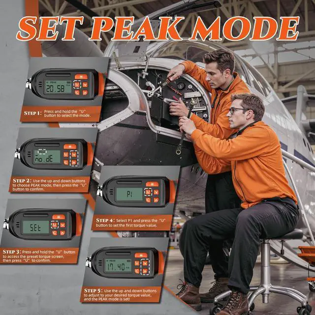 Alt view image 13 of 14 - Digital Torque Wrench 3/8 Drive (4.9-99.6 Ft. Lb/ 6.6-135 N.m)±2% High Accuracy Digital Torque Wrench with Buzzer and LED Flash Notification Four Units of Measure Torque Wrenches Digital