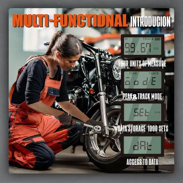 Alt view image 14 of 14 - Digital Torque Wrench 3/8 Drive (4.9-99.6 Ft. Lb/ 6.6-135 N.m)±2% High Accuracy Digital Torque Wrench with Buzzer and LED Flash Notification Four Units of Measure Torque Wrenches Digital