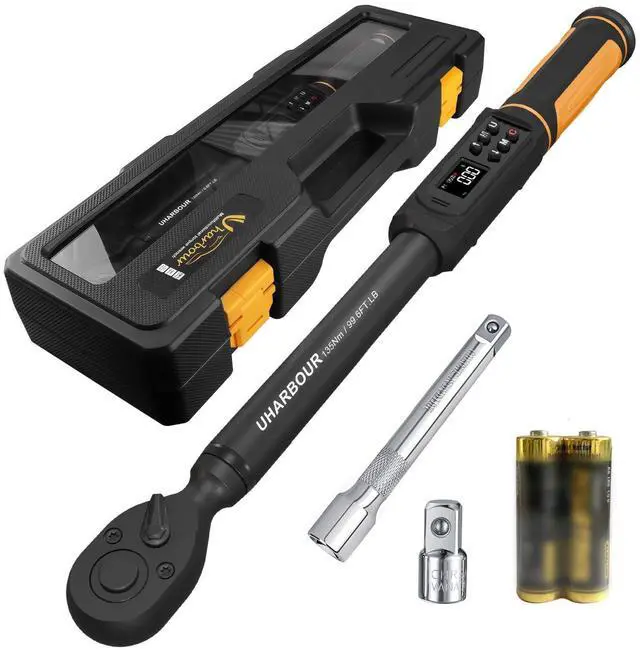 Alt view image 7 of 12 - Digital Torque Wrench 3/8 Drive, 1.5-99.5 ft-lbs./6.8-135Nm Range, Electric Torque Wrench with Dual Direction Ratchet, ±1% Accuracy with Vibration, Buzzer and LED Alert
