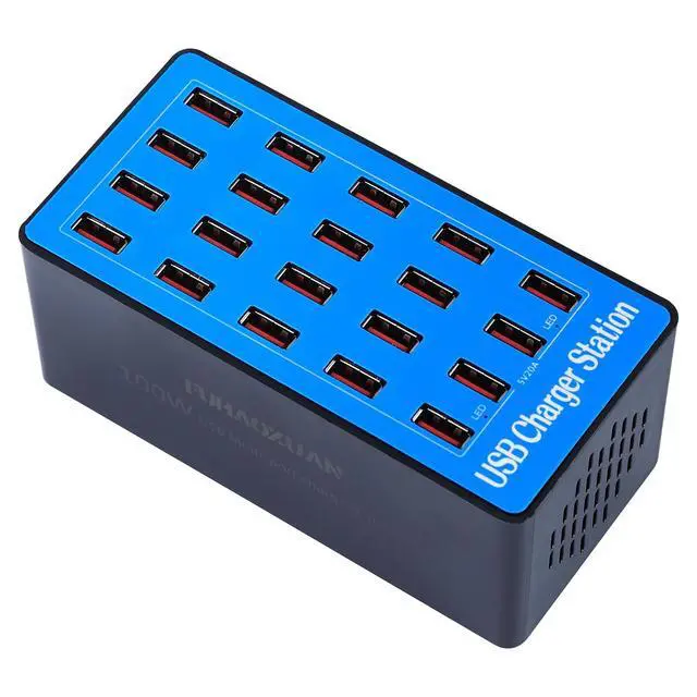 Alt view image 8 of 14 - USB Charging Station,100W 20-Port Multi Device Charger with Intelligent Safety Features,Charging Station for Multiple Devices Phone,Watch,Pad,Speakers,Headphones,PS Compact for Home,Office,Travel