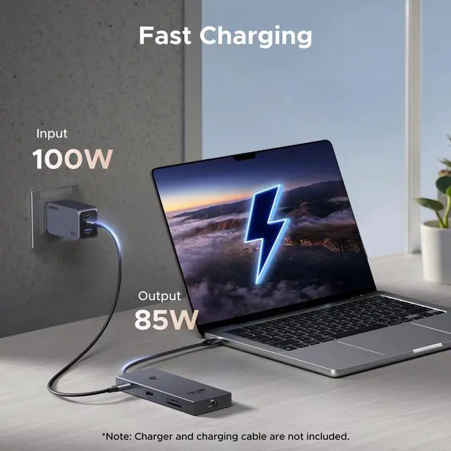 Alt view image 13 of 14 - Revodok Pro 9 in 1 USB C Hub Gigabit Ethernet Adapter 4K@60Hz HDMI, 100W PD Charging, USB A Data Ports, SD/TF Card Reader Compatible with Mac M1, M2, M3,M4, M5,Steam Deck