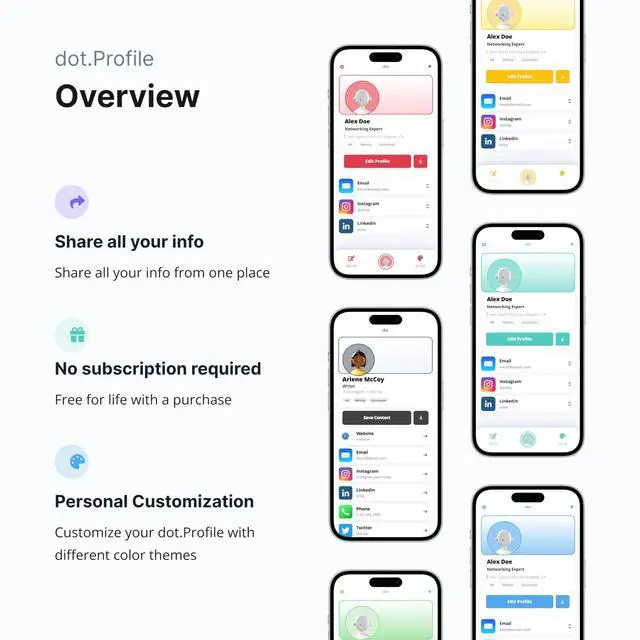 Alt view image 10 of 12 - . Card - Digital Business Card - Tap Compatible with iPhone & Android (Black)